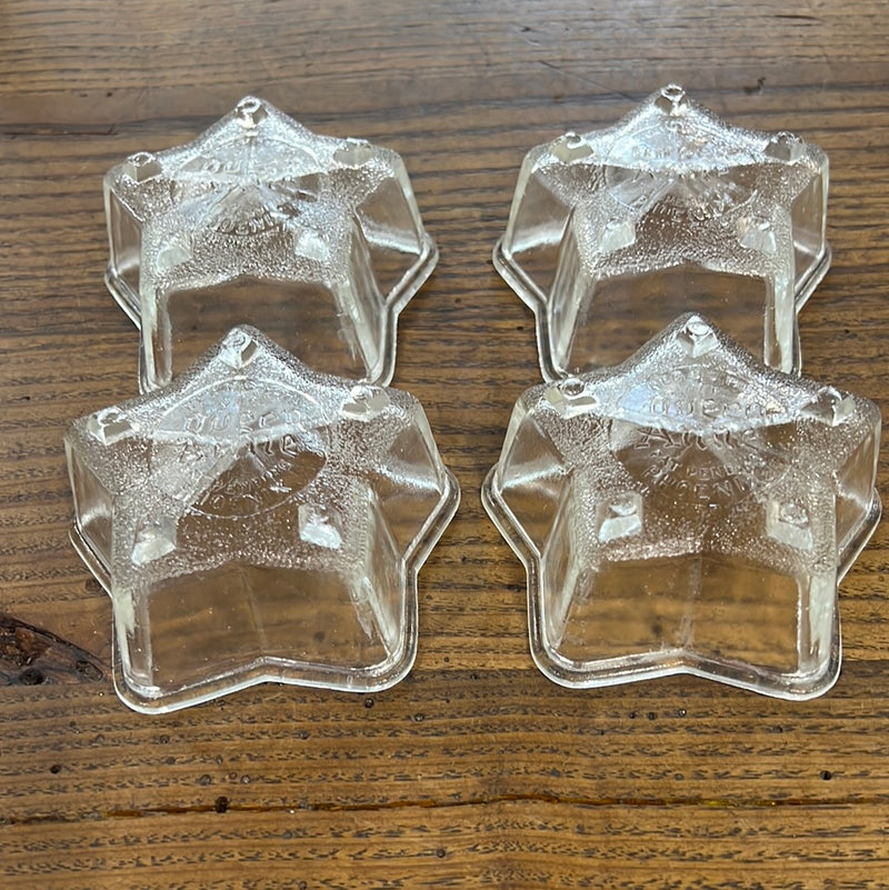 Set of Four Queen Anne Clear Glass Fridge/Oven Mold