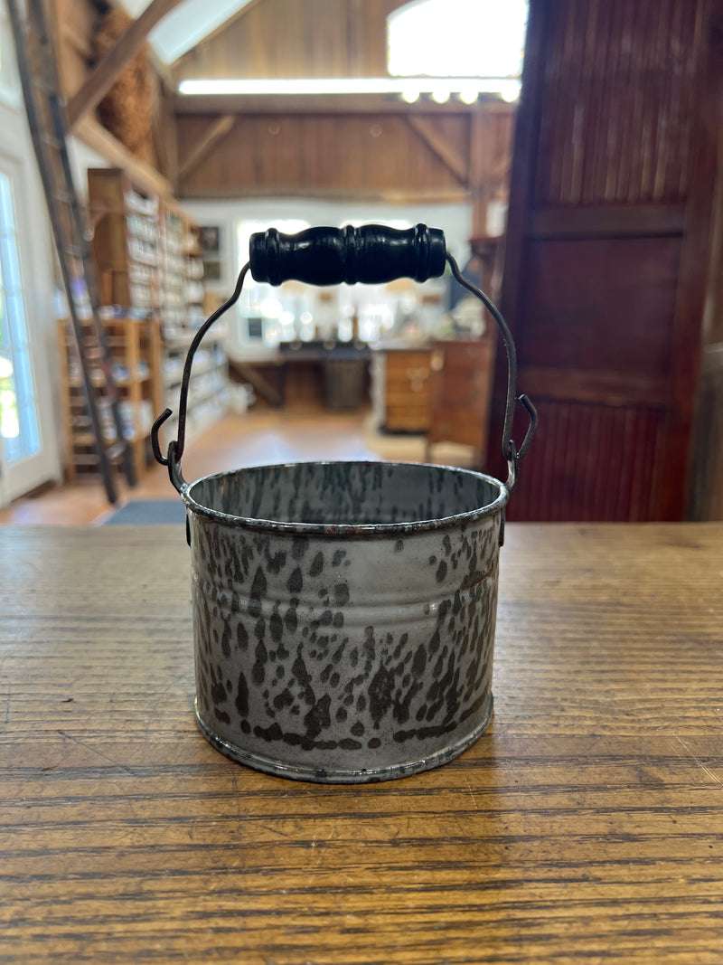 Antique Grey Graniteware Berry Bucket