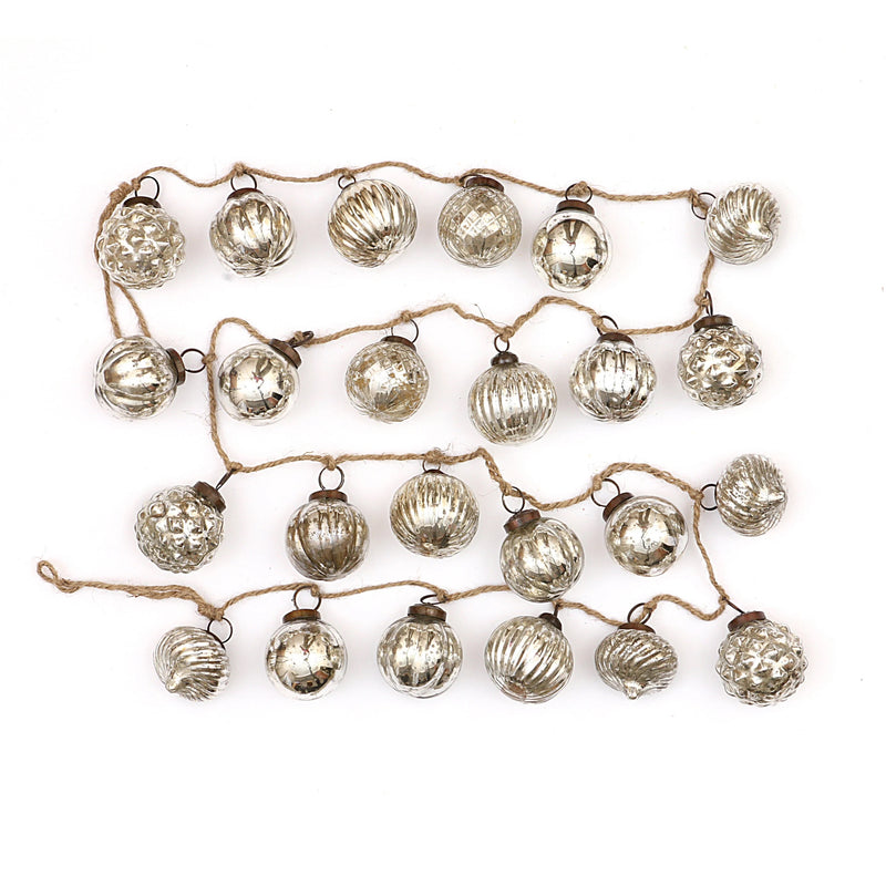 Embossed Mercury Glass Ornament Garland