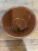 Vintage Brown Glazed Two Off White Banded 7” Mixing Bowl
