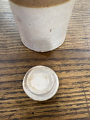 Antique Bailey Fulham English Two Tone Stoneware Jar with Stoneware Lid