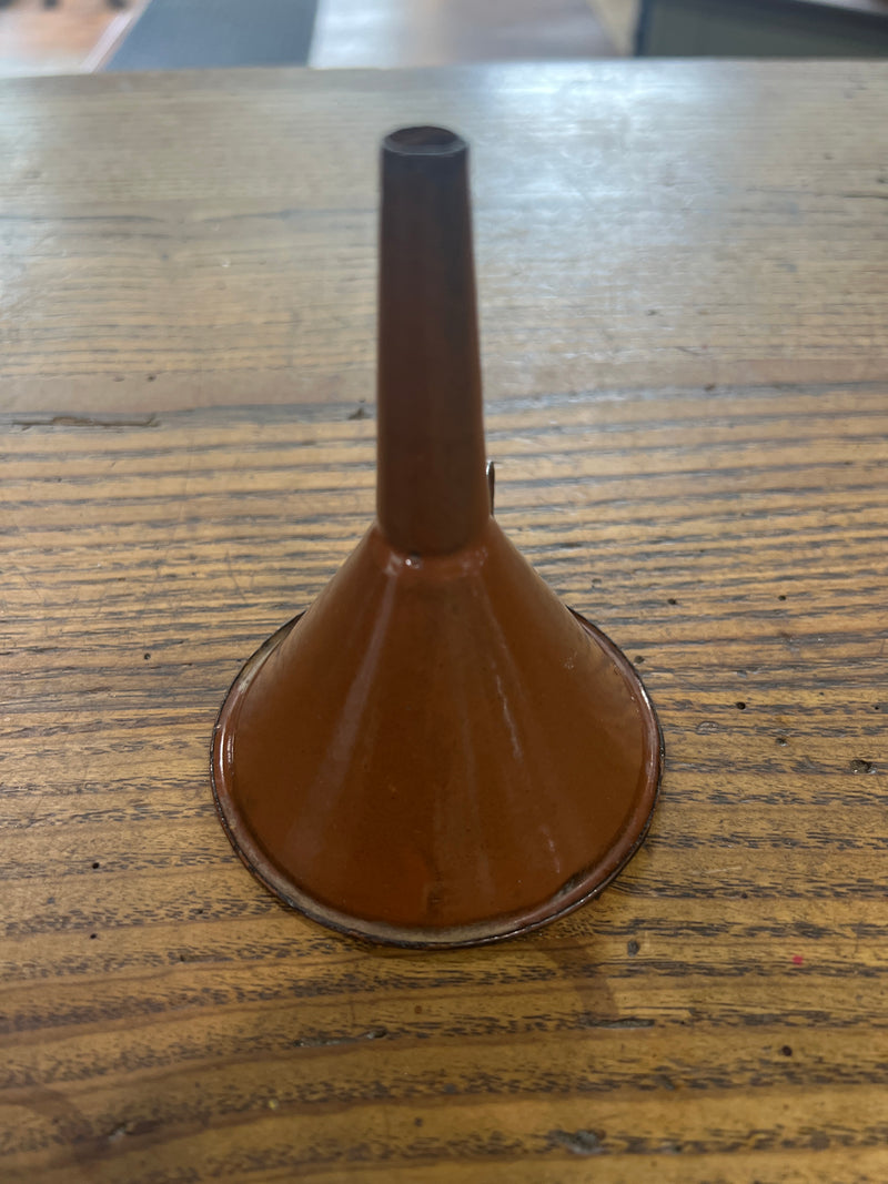 Vintage Brown Enamelware Funnel