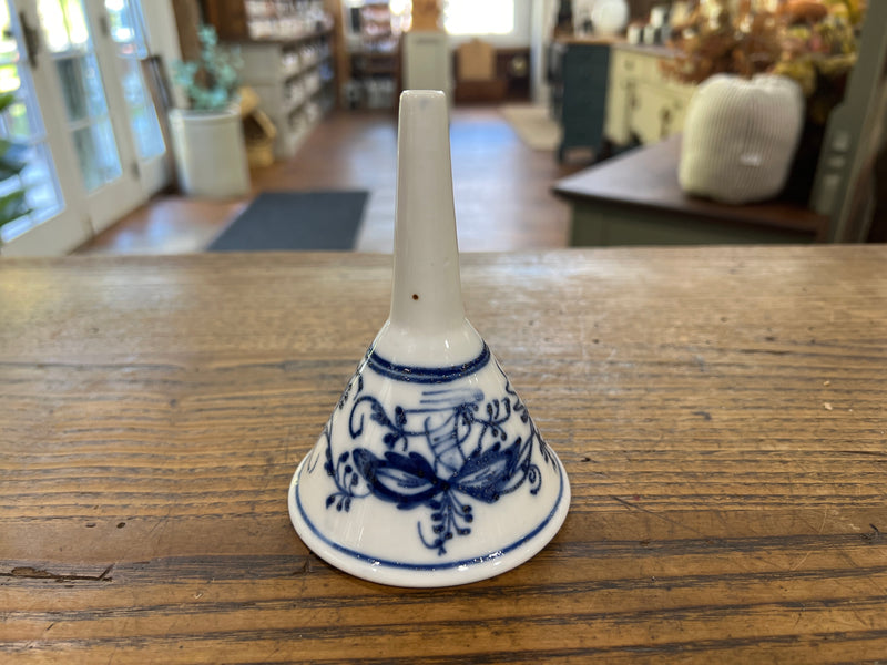 Vintage Blue Onion Porcelain Funnel
