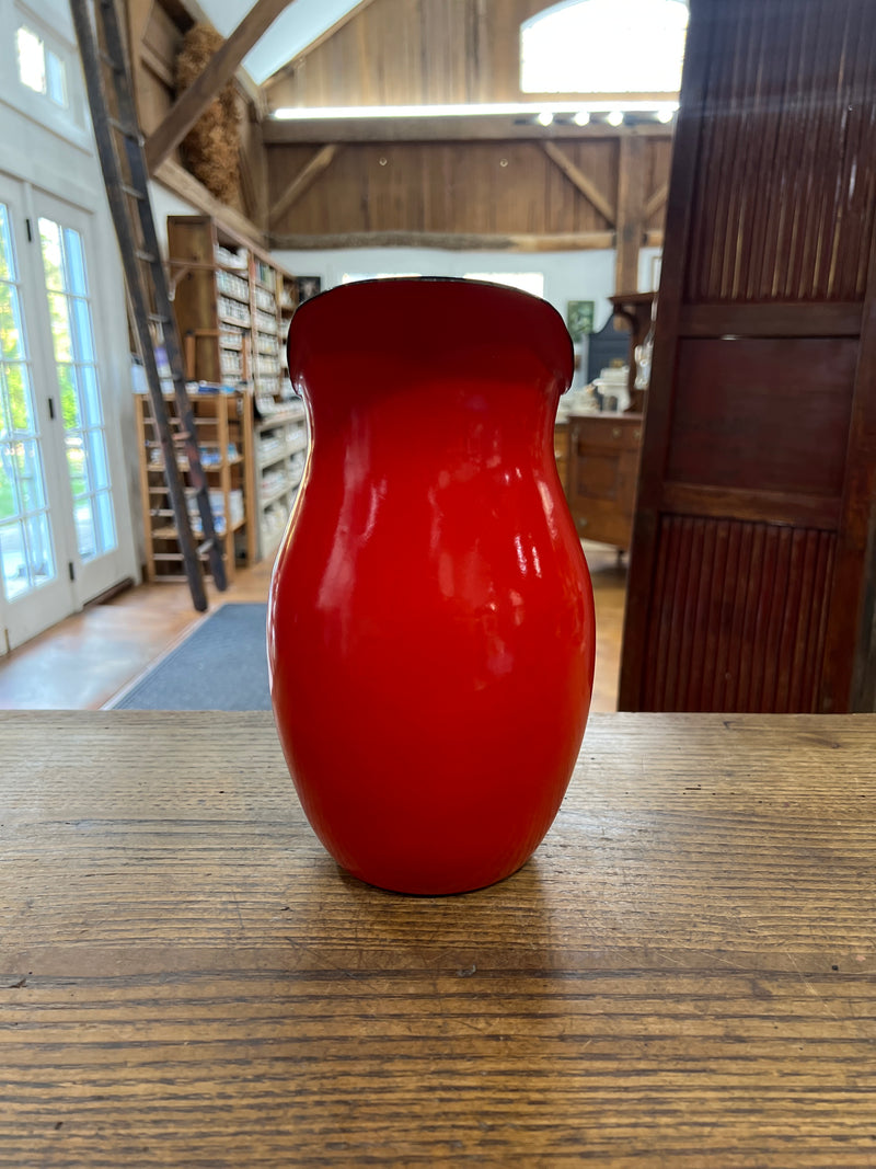 Vintage Red Enamelware Pitcher