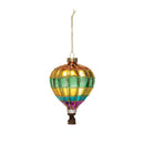 4-1/2"H Hand-Painted Glass Hot Air Balloon Ornament w/ Glitter
