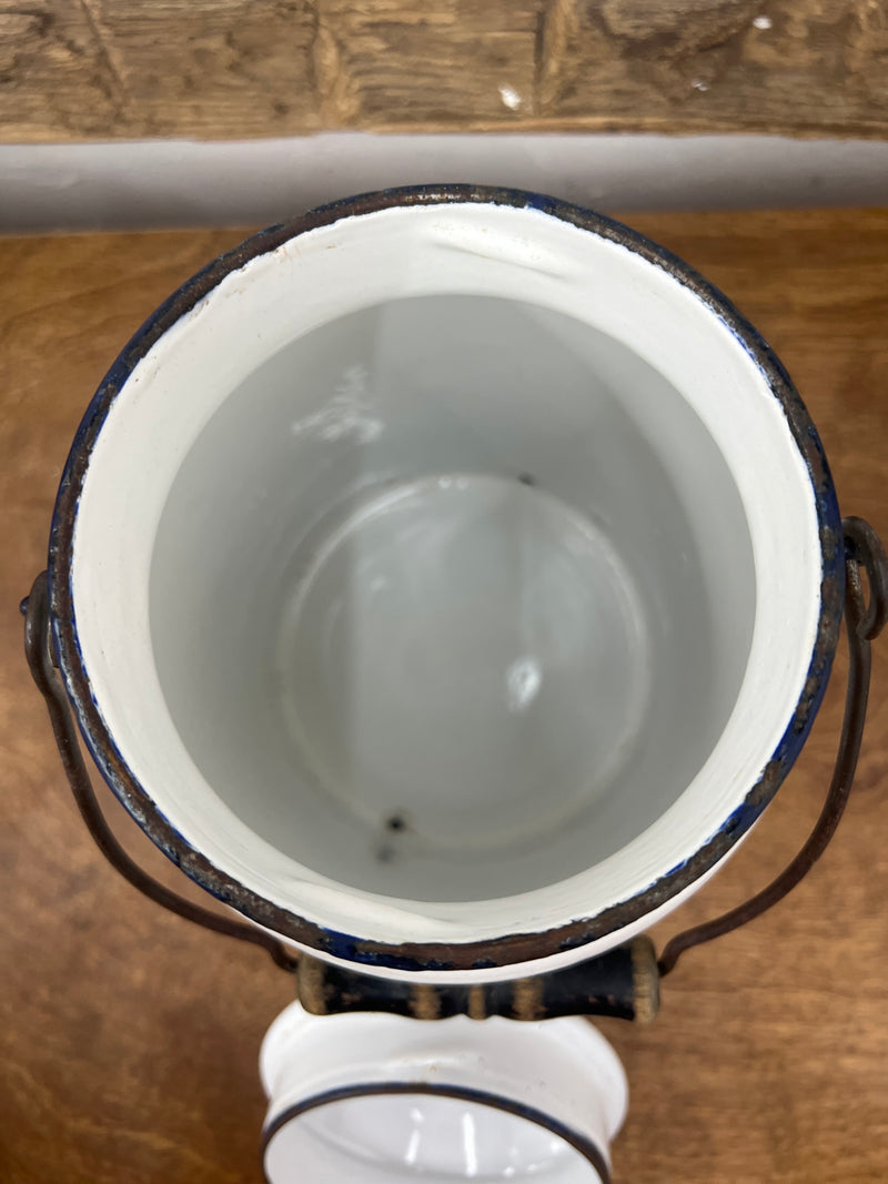 Vintage Enamelware Milk Pail