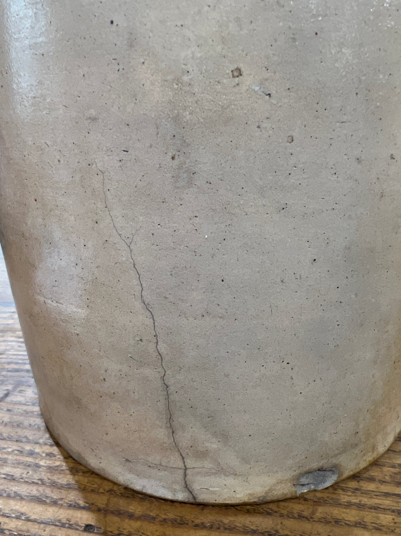 Antique Salt Glazed Two Gallon Stoneware Cobalt Blue Floral Design Jug