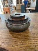 Vintage Wooden Industrial  Mold and Pewter Bowl by Gordon Davis