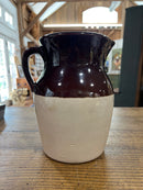 Vintage 9” Two Toned Stoneware Pitcher