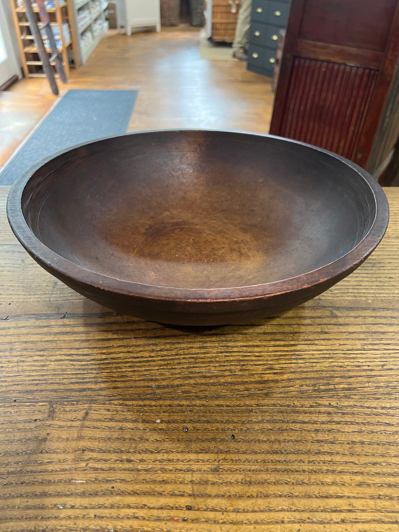 Antique Primitive Wooden Dough Bowl 15”