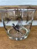 Vintage Mid Century Richard Bishop Wild Fowl Design Glass Ice Bucket