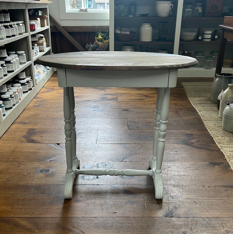 Vintage Oval Side Table with Drawer