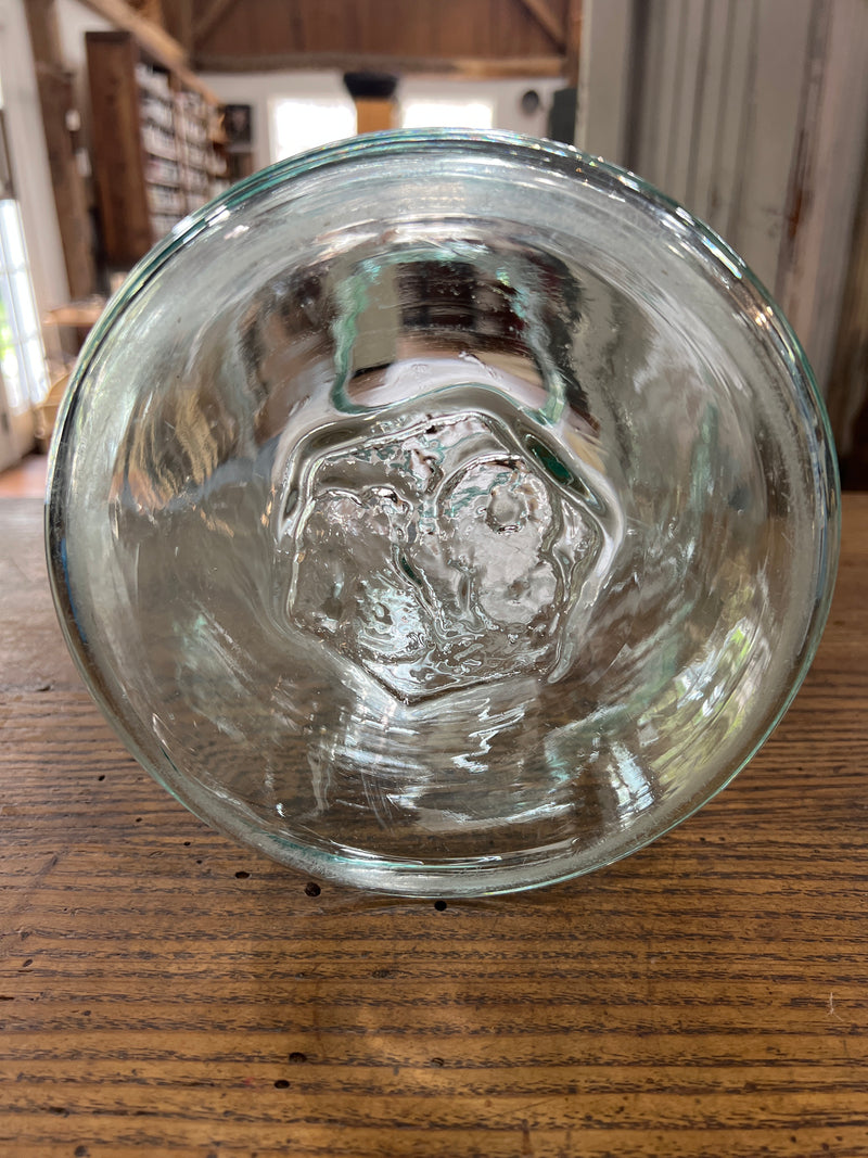 Vintage 14” Tall Blown Light Green Glass European Pickling Jar