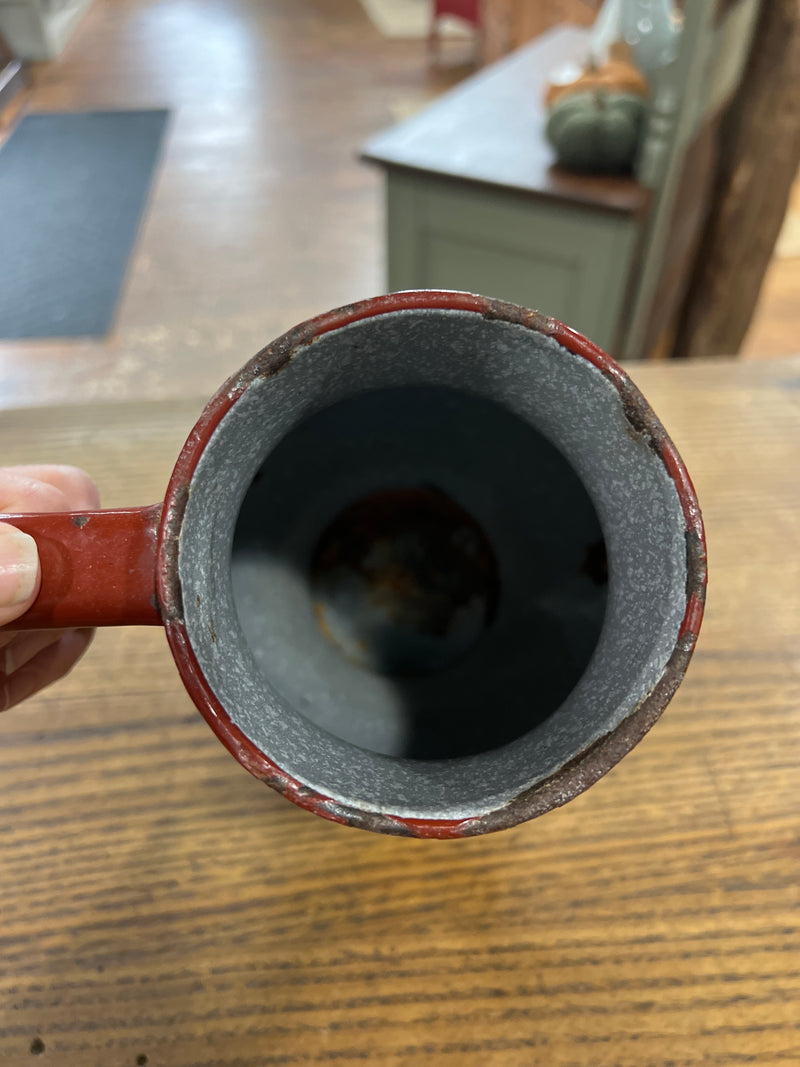 Vintage Brick Red Enamel Jug