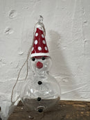 Handmade Glass Snowman Ornament, 2 Colors
