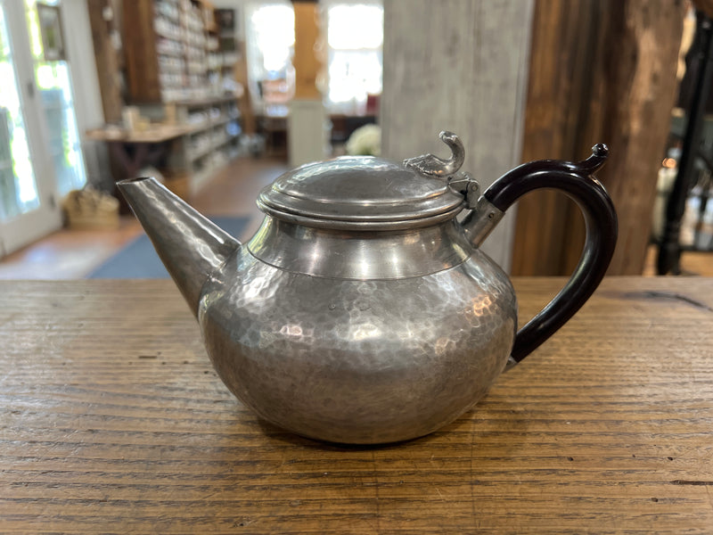Vintage Abbey Pewter Hammered Teapot