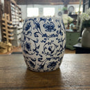 Antique Buffalo Pottery Blue Onion Jar Rice Canister - No Lid