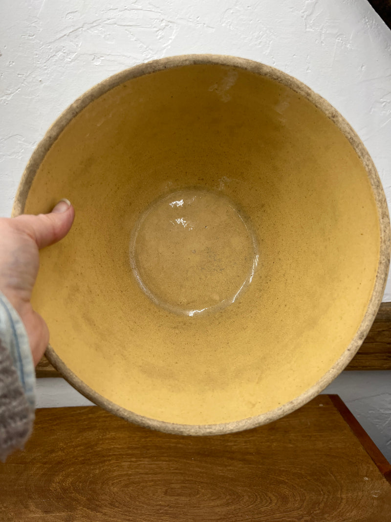 Antique Yellow Ware Mixing 9” Bowl