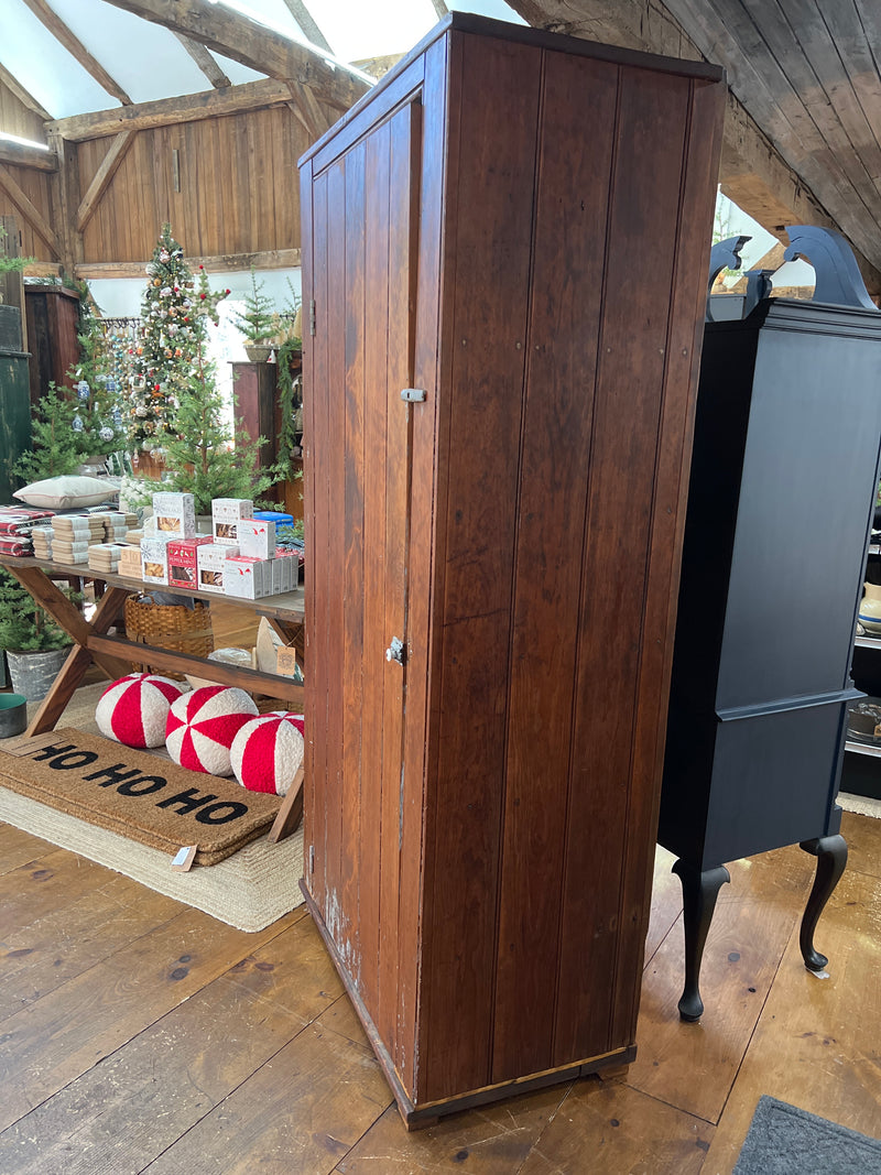 Vintage Primitive Pine Single Door Cabinet