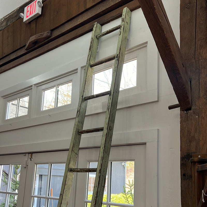 Vintage 10 Foot Painted Mint Green Ladder