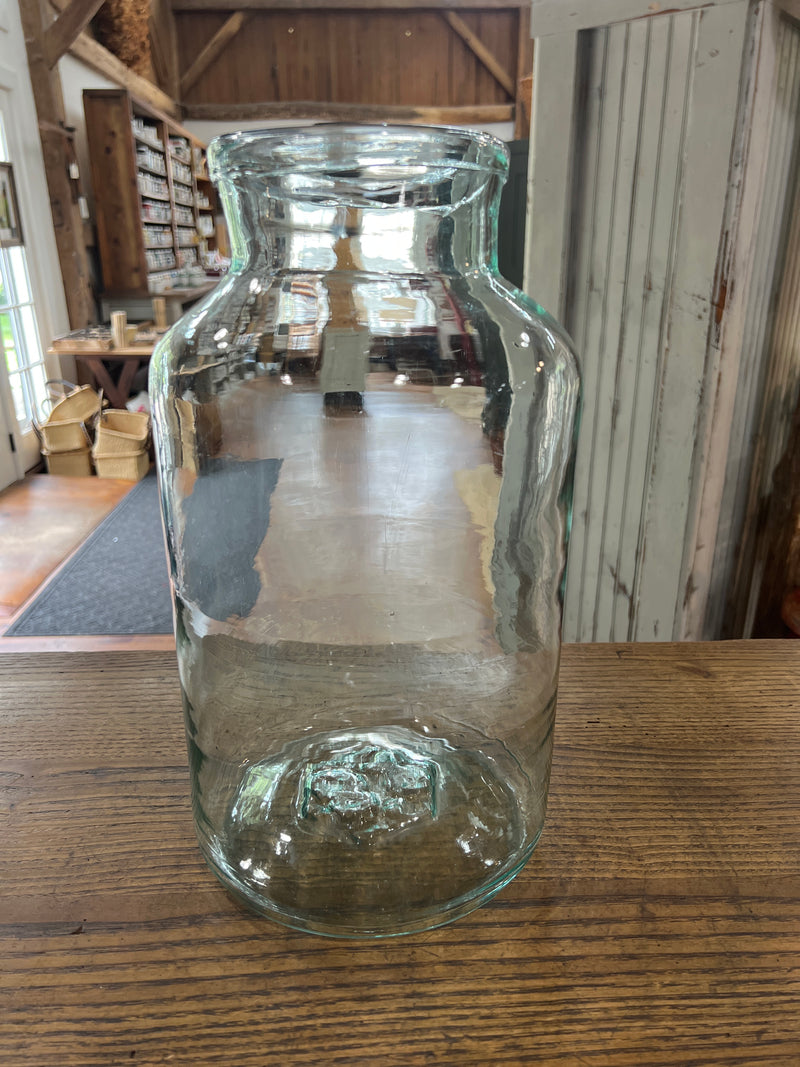 Vintage 14” Tall Blown Light Green Glass European Pickling Jar