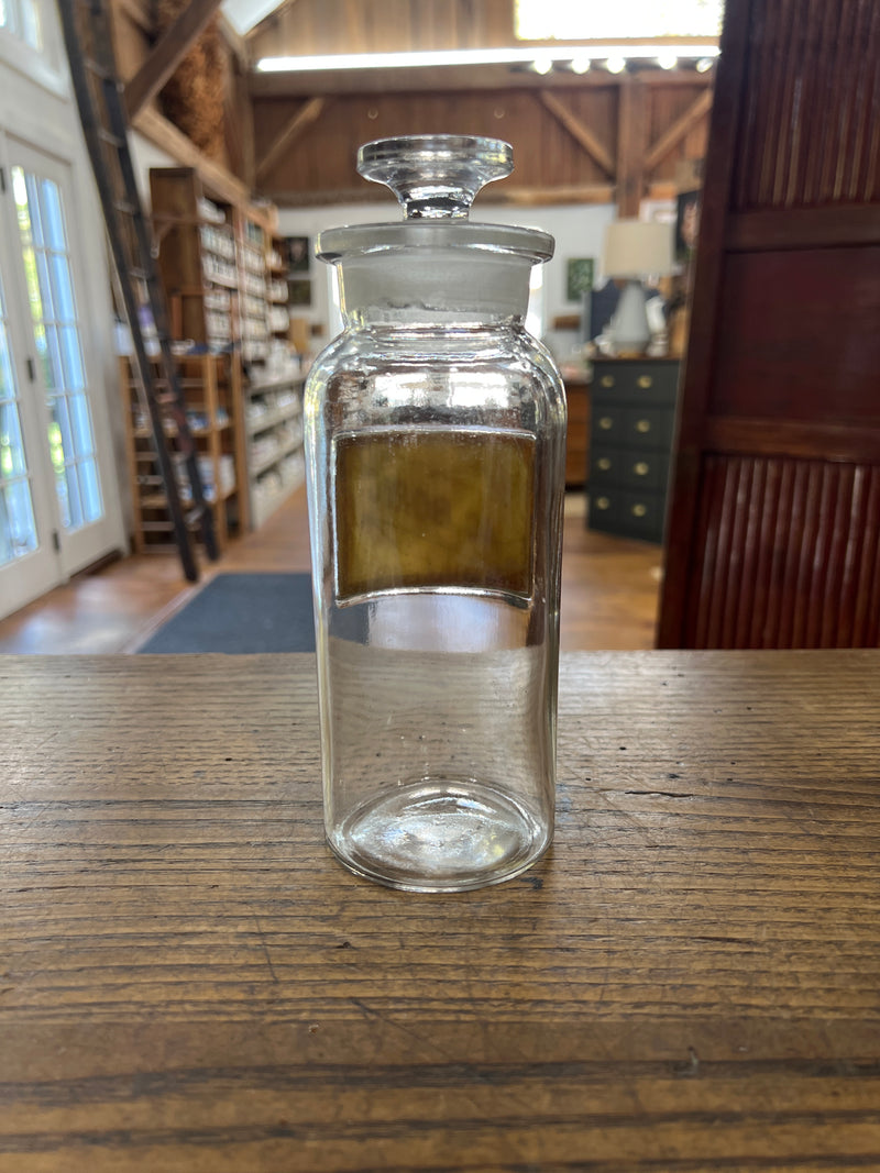 Antique Apothecary Label Under Glass Pharmacy Bottle AC Boric