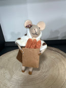 Handmade Wool Felt Mouse Gourmand Ornament