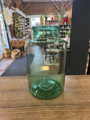 Vintage 14” Tall Blown Green Glass European Pickling Jar