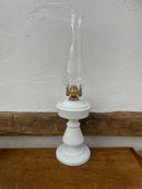 Vintage White Milk Glass Oil Lamp