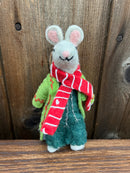 Handmade Wool Felt Mouse/Dog Ornament with Embroidery, 2 Styles