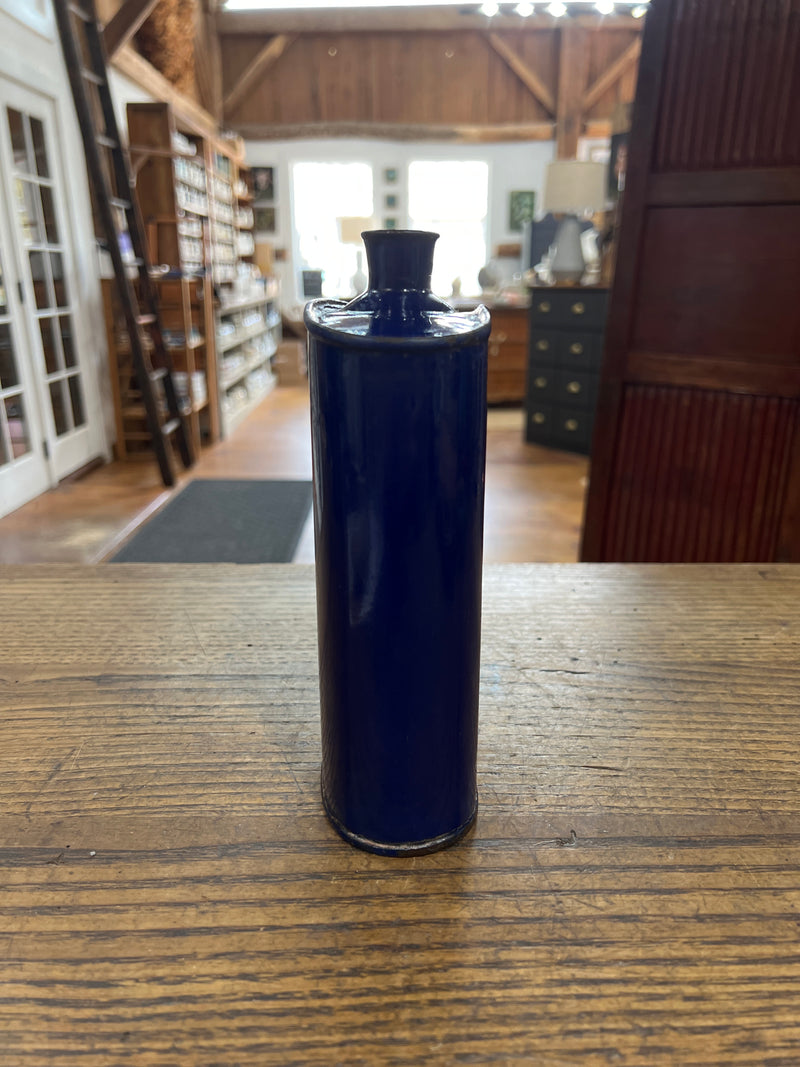 Vintage European Cobalt Blue Enamel Water Canteen