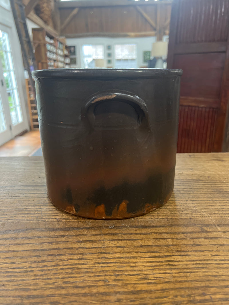 Vintage Stoneware Brown Glazed Crock