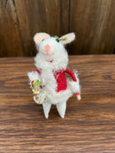 Wool Felt Mouse in Santa Outfit, 2 Styles Standing