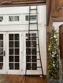 Antique 10’ 5.75” Black Painted Tapered Ladder