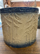 Antique Stoneware Cobalt Blue + Tan Glaze Bread Crock