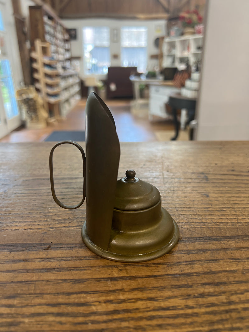 Antique Brass Inkwell with Removable Glass Bowl