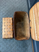 Vintage Rectangle Picnic Basket Double Handled