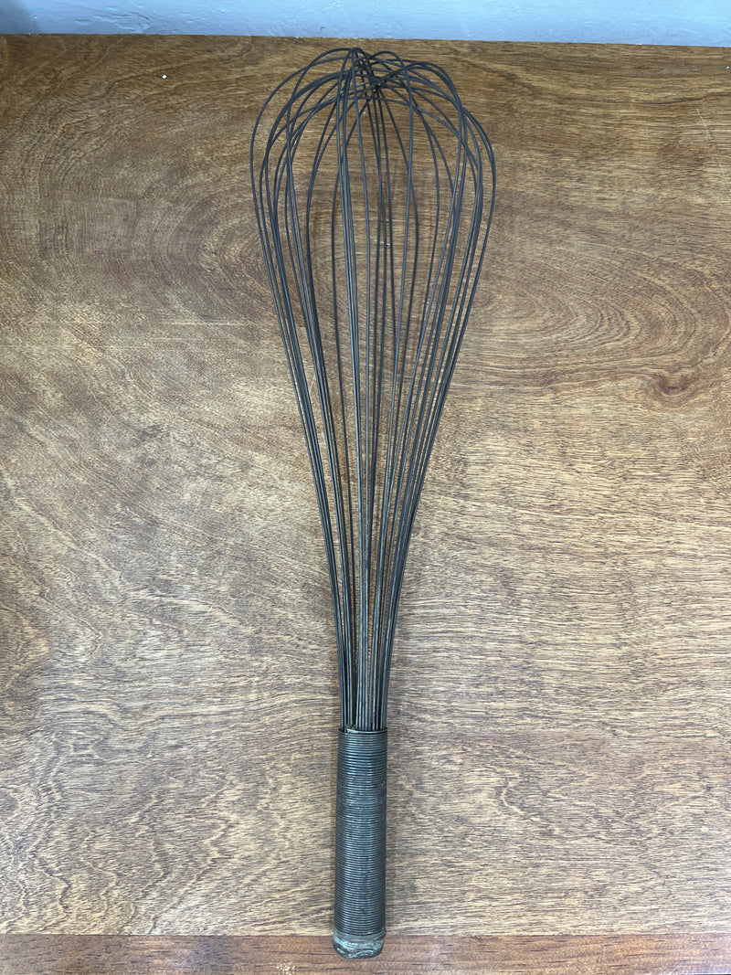 Vintage Huge 18" French Wire Chef’s Balloon Whisk with Metal Handle
