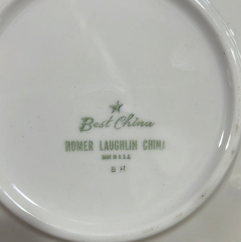 Vintage Homer Laughlin China 7” Dessert / Salad Green Banded Plate