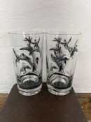 Vintage Lynn Bogue Hunt Game Bird High Ball Glasses Set of 2 - Mallards