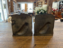 Antique Cast Iron Lion in Jungle Brass Bookends