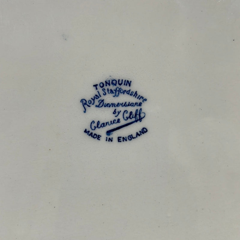 Vintage Royal Staffordshire Tonquin Blue Ironstone Oval Serving Platter