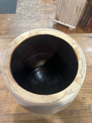 Antique 4 Gallon Stoneware Eight Blue Striped Crock with Spigot