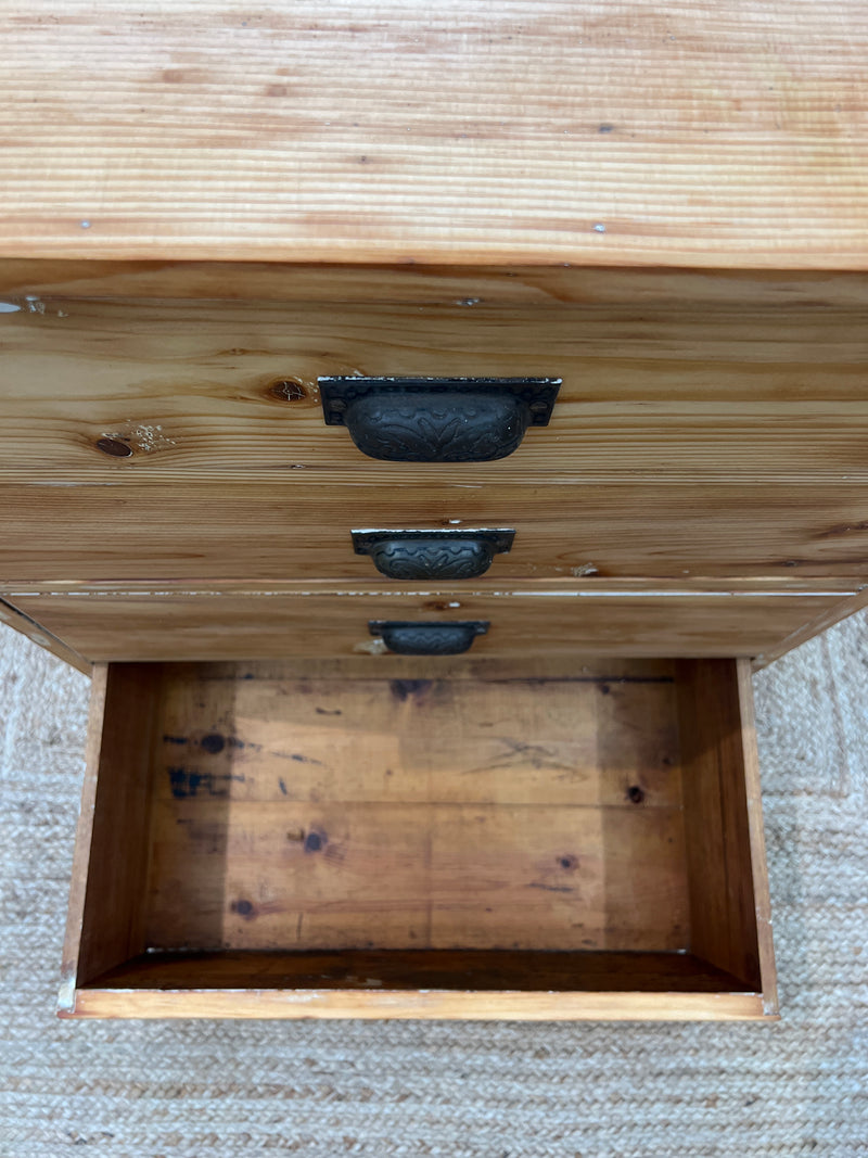 Primitive Four Drawer Pine Chest