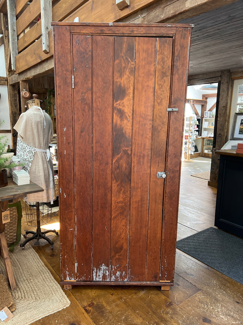 Vintage Primitive Pine Single Door Cabinet