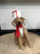 Handmade Wool Felt Dog Ornament, Multi Color