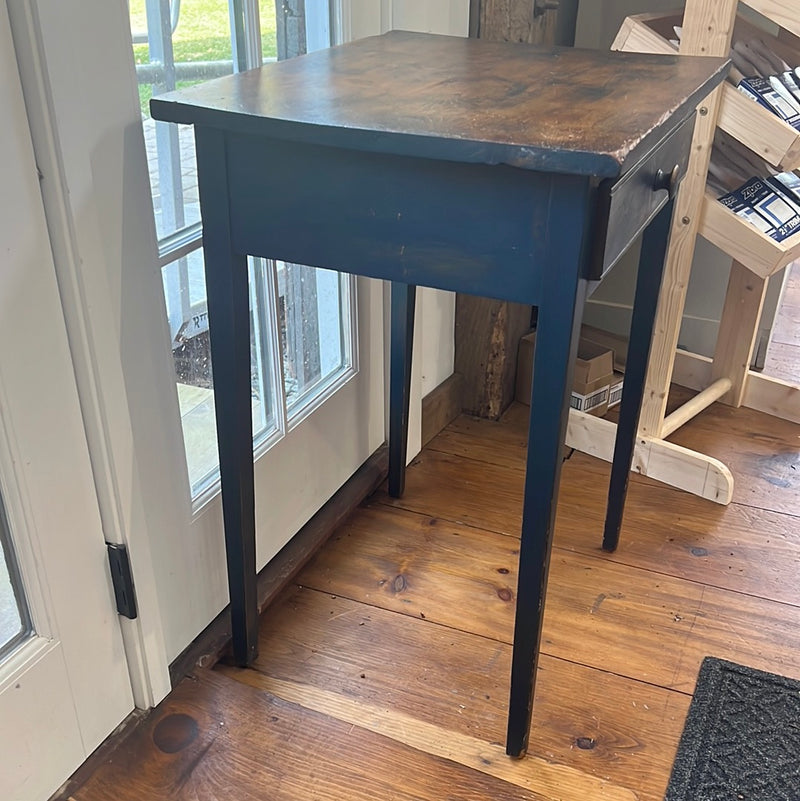 Rustic Blue Painted One Drawer Side/Entryway Table