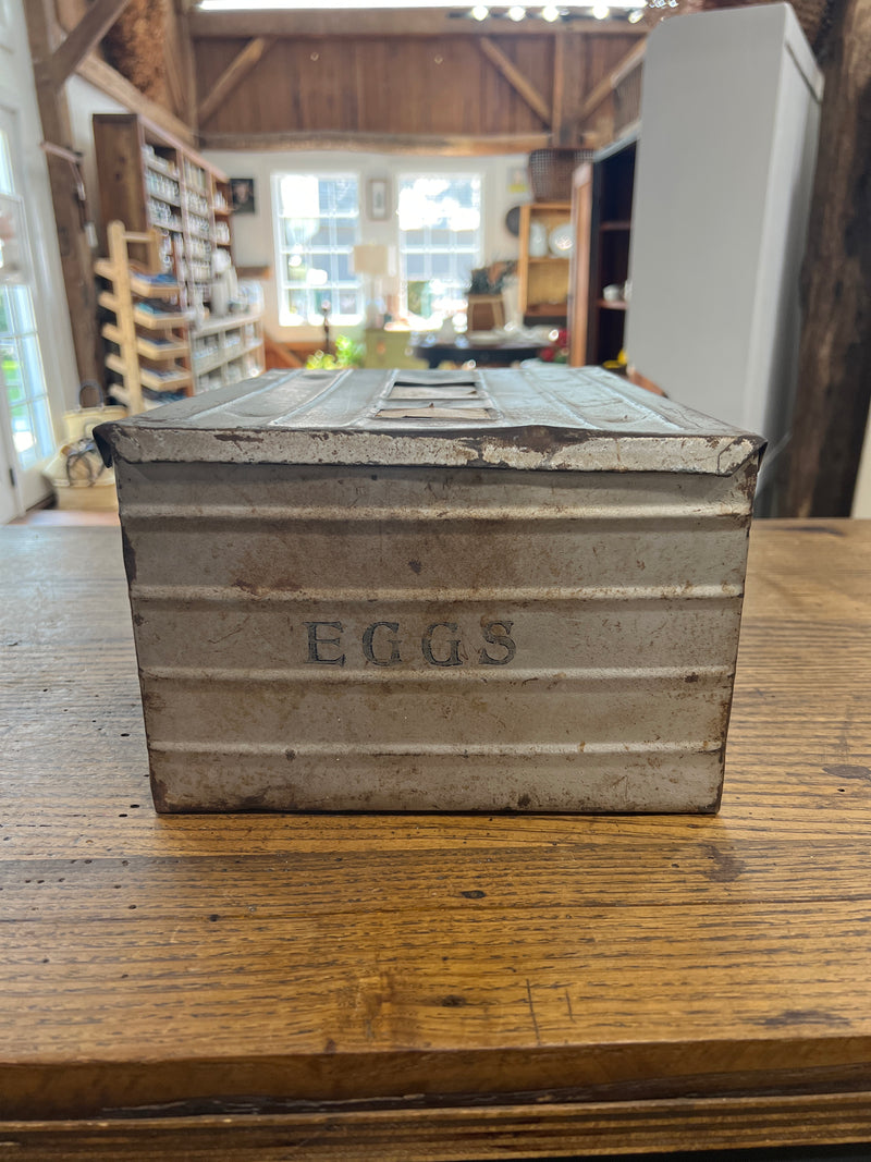 Antique Four Dozen Egg Metal Shipping Crate