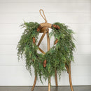 CEDAR HANGING WREATH WITH CONES 28"