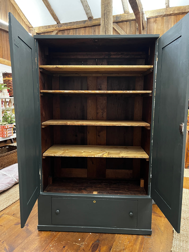 Two Door Primitive Cabinet with Drawer Base
